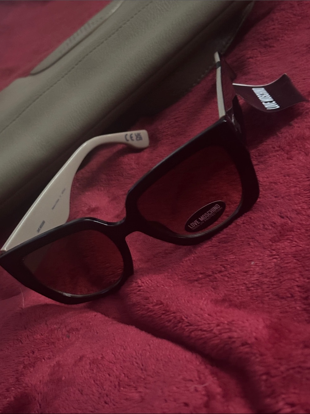 Love Moschino Black Sunglasses with Ivory Arms